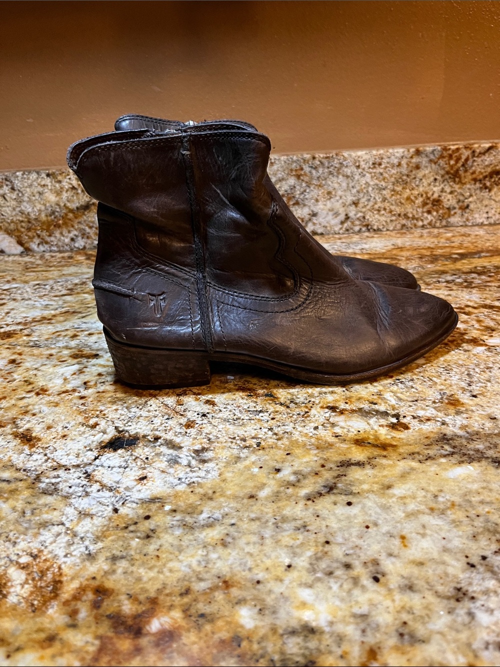 FRYE brown Leather Booties